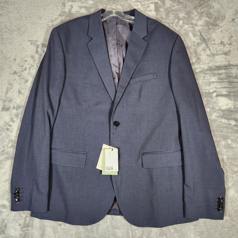 H & M Dark Blue Blazer Men’s Size 46R Skinny Fit Stretch Sports Coat